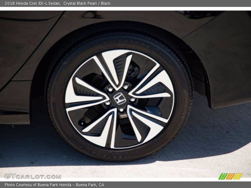 Crystal Black Pearl / Black 2018 Honda Civic EX-L Sedan