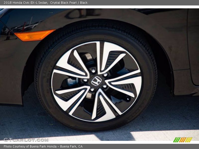 Crystal Black Pearl / Black 2018 Honda Civic EX-L Sedan
