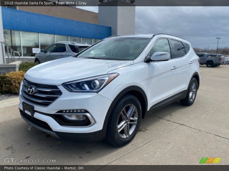 Pearl White / Gray 2018 Hyundai Santa Fe Sport