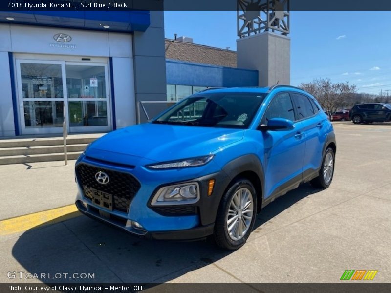 Surf Blue / Black 2018 Hyundai Kona SEL