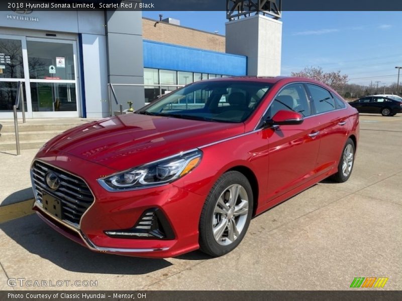 Scarlet Red / Black 2018 Hyundai Sonata Limited