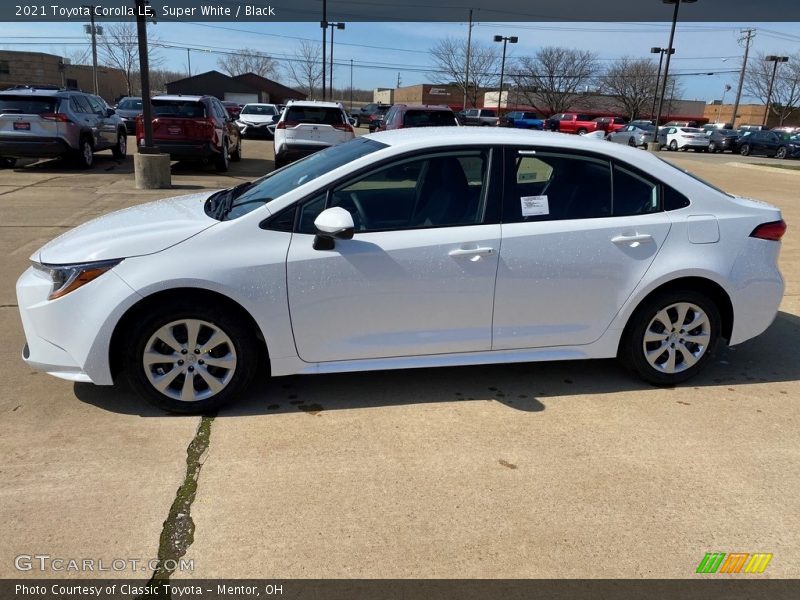 Super White / Black 2021 Toyota Corolla LE