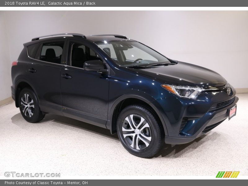 Galactic Aqua Mica / Black 2018 Toyota RAV4 LE