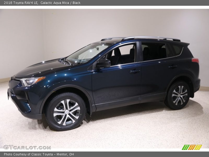 Galactic Aqua Mica / Black 2018 Toyota RAV4 LE