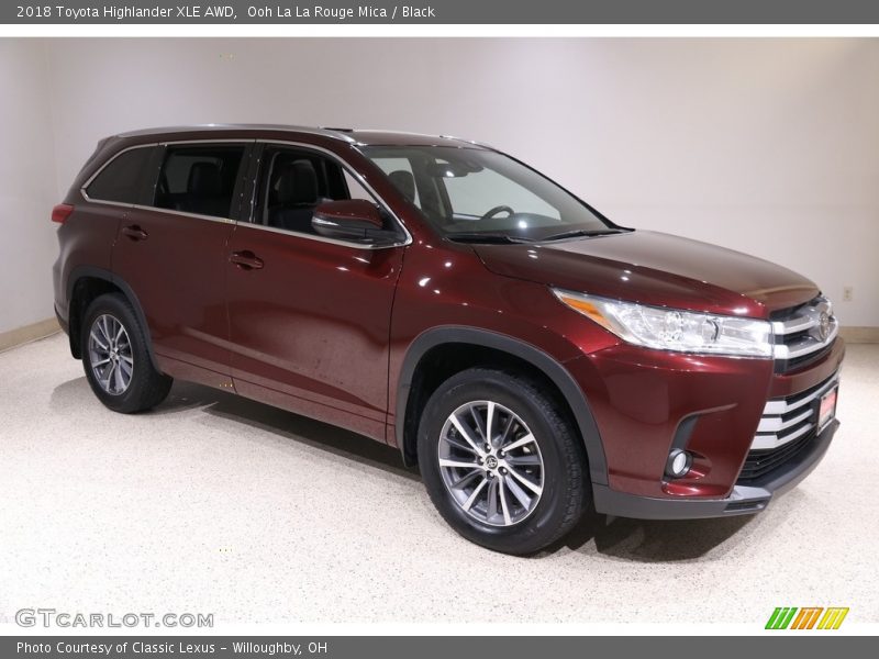 Ooh La La Rouge Mica / Black 2018 Toyota Highlander XLE AWD