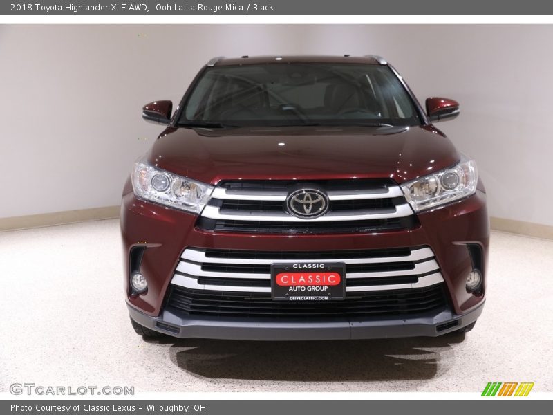 Ooh La La Rouge Mica / Black 2018 Toyota Highlander XLE AWD