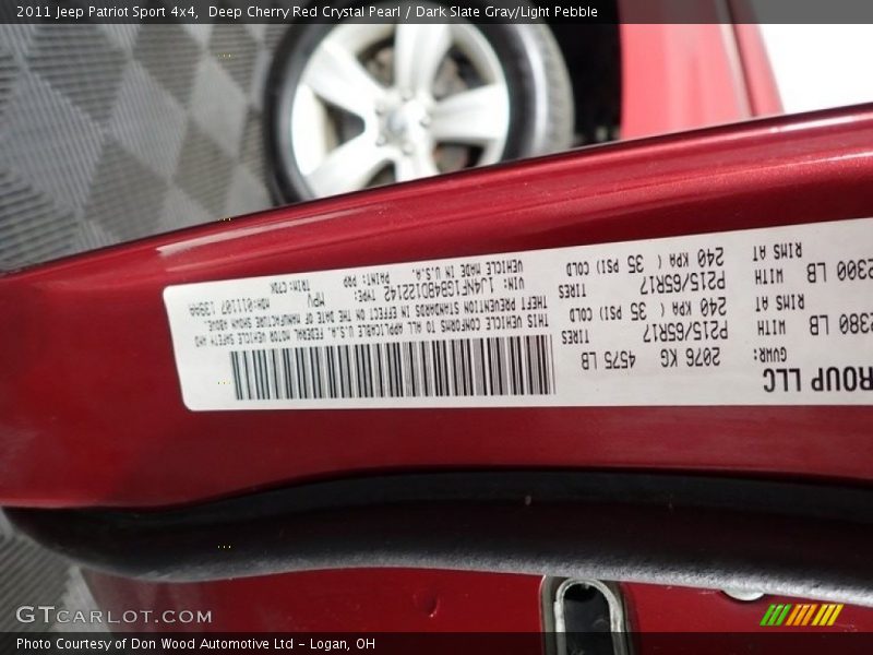 Deep Cherry Red Crystal Pearl / Dark Slate Gray/Light Pebble 2011 Jeep Patriot Sport 4x4