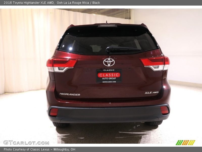 Ooh La La Rouge Mica / Black 2018 Toyota Highlander XLE AWD