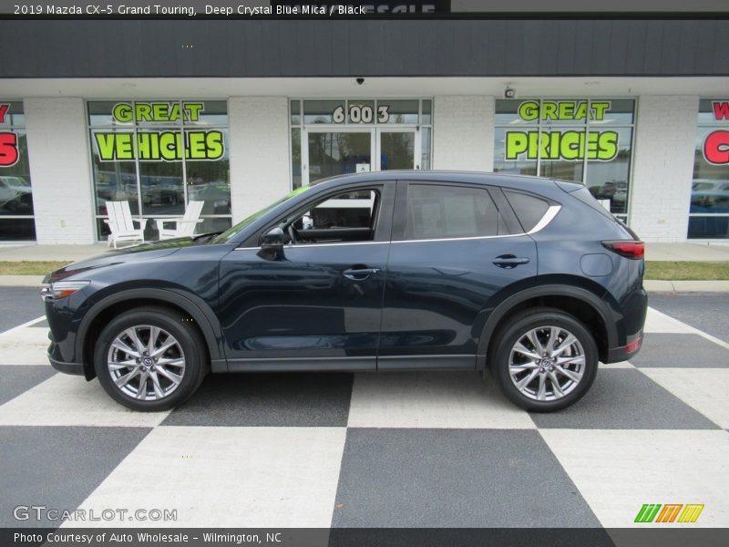 Deep Crystal Blue Mica / Black 2019 Mazda CX-5 Grand Touring