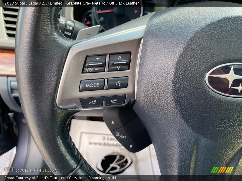 Graphite Gray Metallic / Off Black Leather 2013 Subaru Legacy 2.5i Limited
