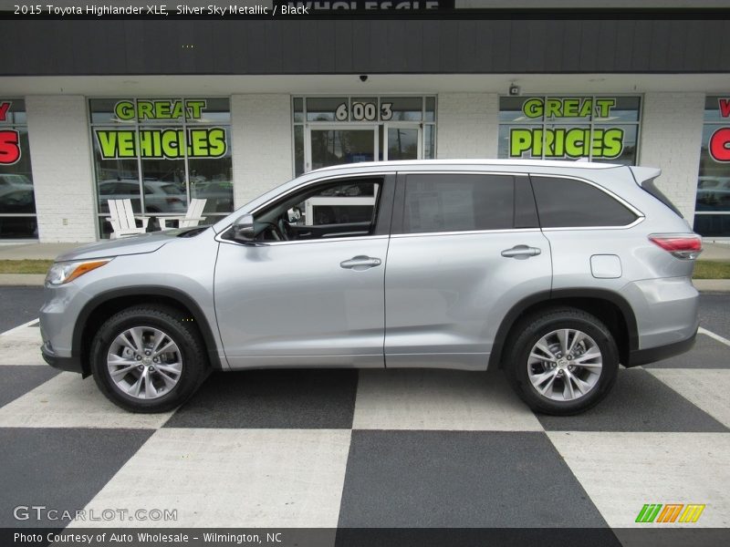 Silver Sky Metallic / Black 2015 Toyota Highlander XLE