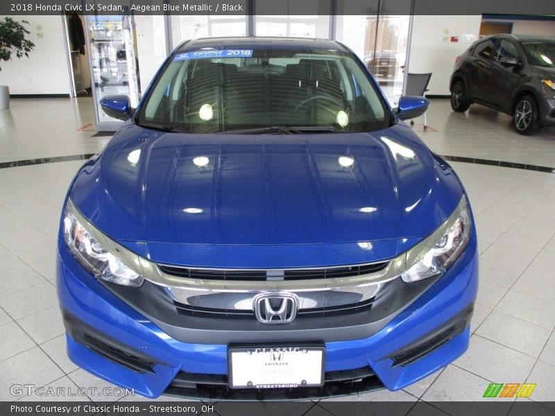 Aegean Blue Metallic / Black 2018 Honda Civic LX Sedan