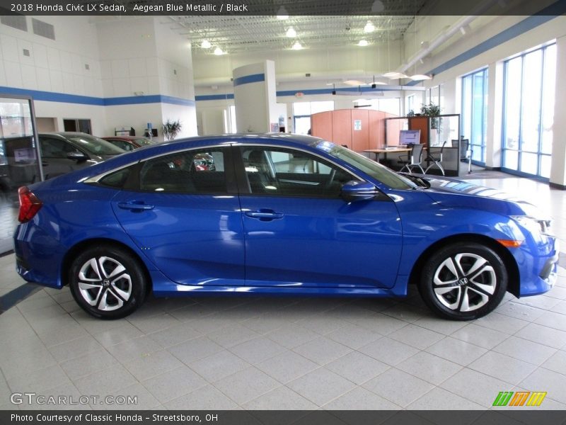 Aegean Blue Metallic / Black 2018 Honda Civic LX Sedan