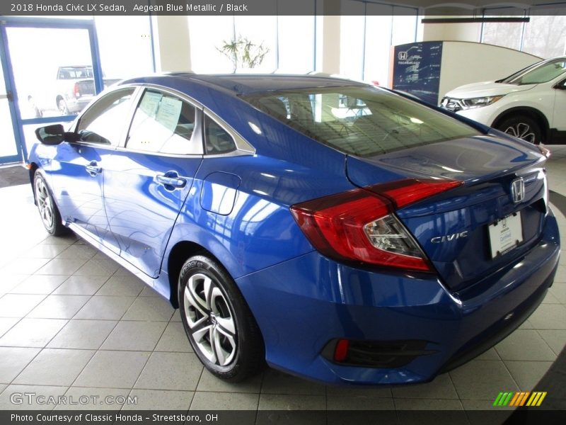 Aegean Blue Metallic / Black 2018 Honda Civic LX Sedan