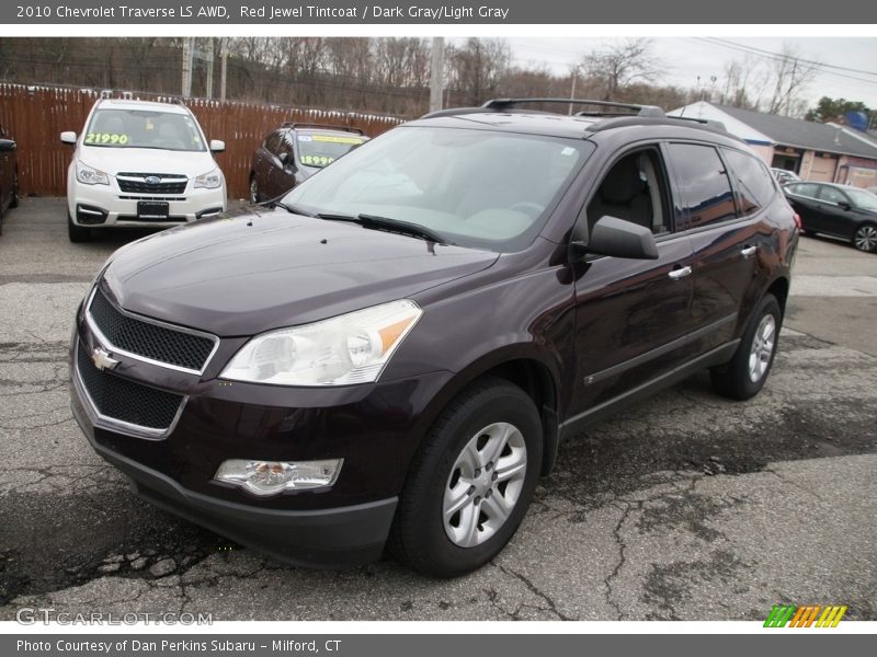 Red Jewel Tintcoat / Dark Gray/Light Gray 2010 Chevrolet Traverse LS AWD