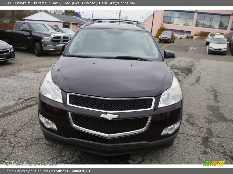 Red Jewel Tintcoat / Dark Gray/Light Gray 2010 Chevrolet Traverse LS AWD