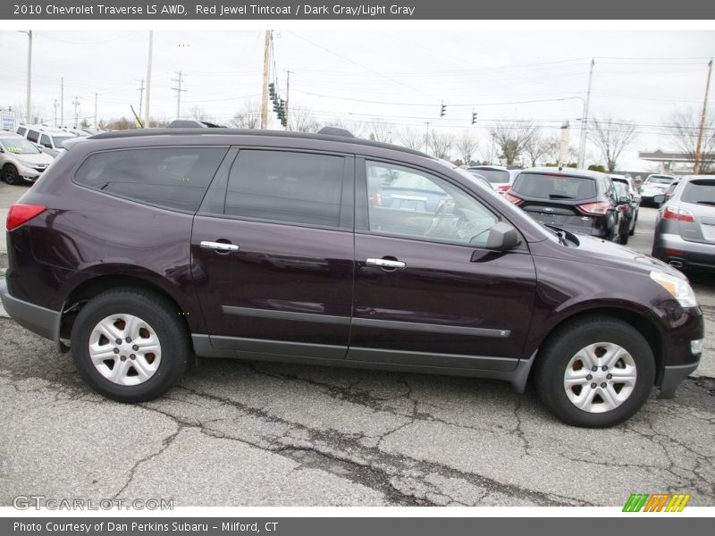 Red Jewel Tintcoat / Dark Gray/Light Gray 2010 Chevrolet Traverse LS AWD