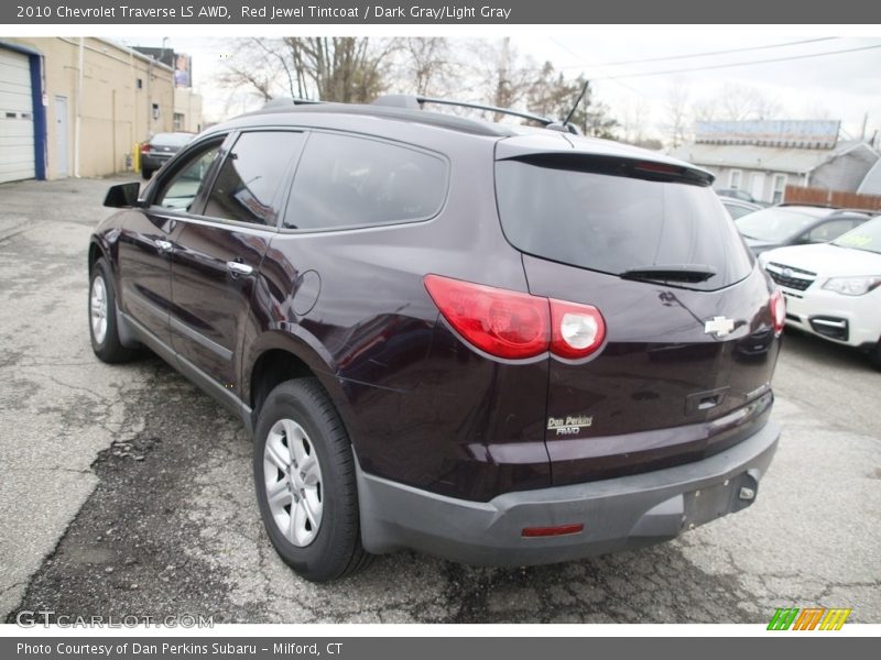 Red Jewel Tintcoat / Dark Gray/Light Gray 2010 Chevrolet Traverse LS AWD