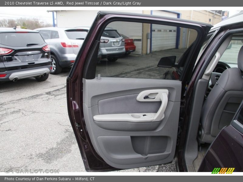 Red Jewel Tintcoat / Dark Gray/Light Gray 2010 Chevrolet Traverse LS AWD