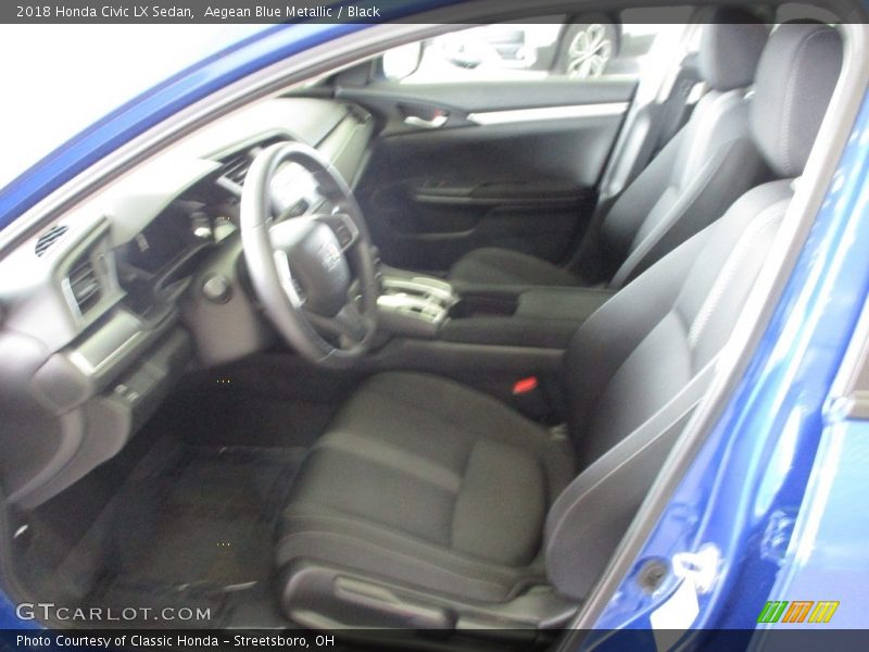 Aegean Blue Metallic / Black 2018 Honda Civic LX Sedan