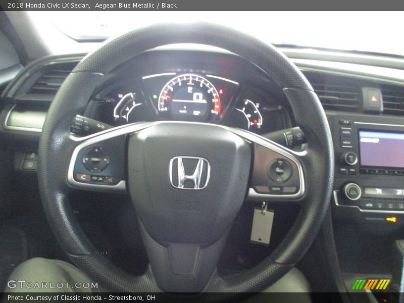 Aegean Blue Metallic / Black 2018 Honda Civic LX Sedan