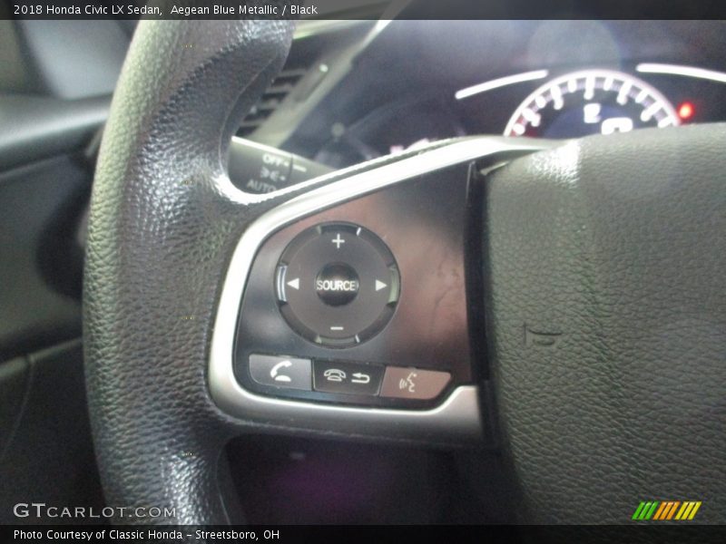 Aegean Blue Metallic / Black 2018 Honda Civic LX Sedan
