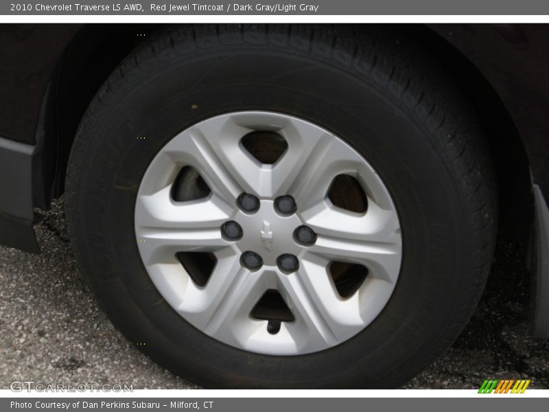 Red Jewel Tintcoat / Dark Gray/Light Gray 2010 Chevrolet Traverse LS AWD