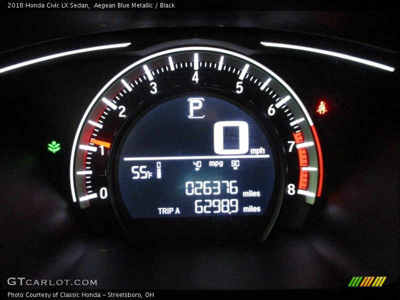 Aegean Blue Metallic / Black 2018 Honda Civic LX Sedan
