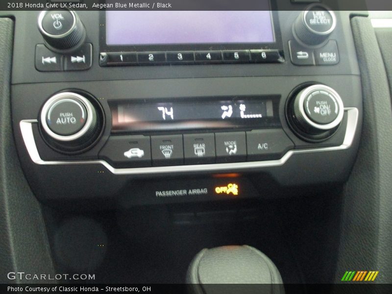 Aegean Blue Metallic / Black 2018 Honda Civic LX Sedan