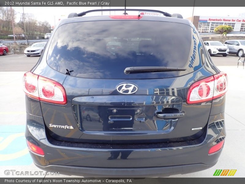 Pacific Blue Pearl / Gray 2012 Hyundai Santa Fe GLS AWD