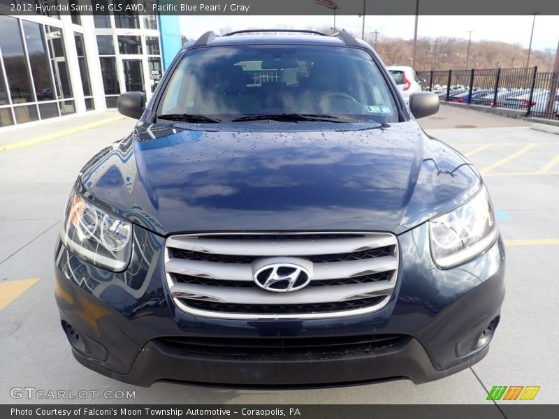 Pacific Blue Pearl / Gray 2012 Hyundai Santa Fe GLS AWD