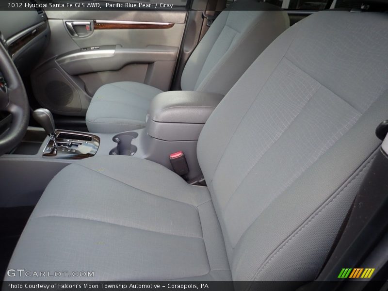 Pacific Blue Pearl / Gray 2012 Hyundai Santa Fe GLS AWD