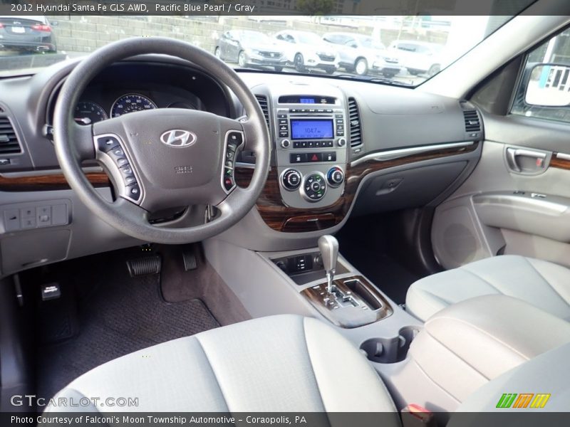 Pacific Blue Pearl / Gray 2012 Hyundai Santa Fe GLS AWD