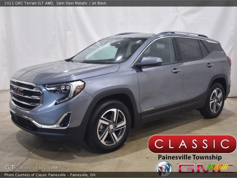 Satin Steel Metallic / Jet Black 2021 GMC Terrain SLT AWD