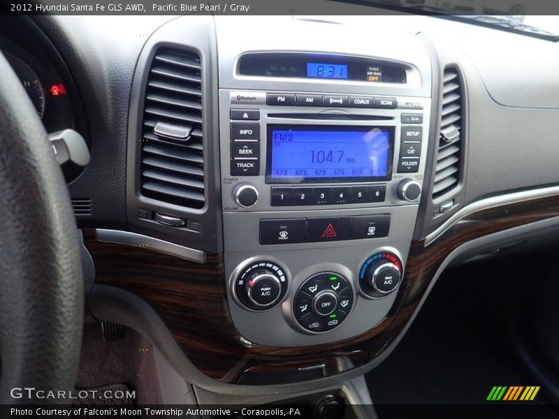 Pacific Blue Pearl / Gray 2012 Hyundai Santa Fe GLS AWD