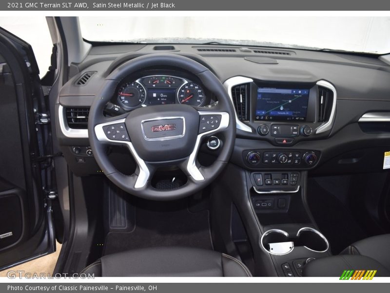 Satin Steel Metallic / Jet Black 2021 GMC Terrain SLT AWD