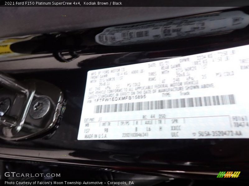Kodiak Brown / Black 2021 Ford F150 Platinum SuperCrew 4x4