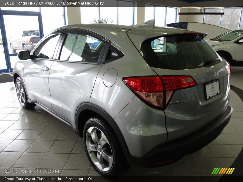 Lunar Silver Metallic / Gray 2018 Honda HR-V LX AWD