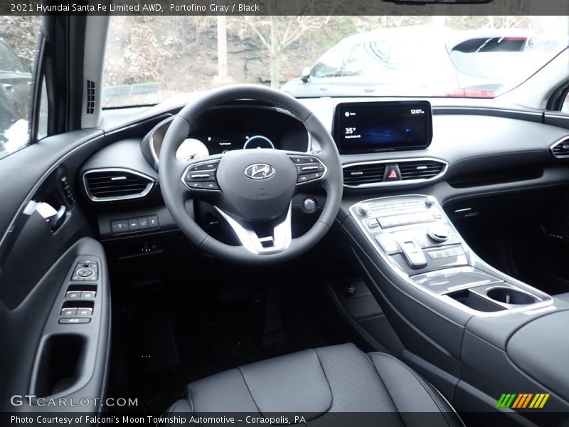 Portofino Gray / Black 2021 Hyundai Santa Fe Limited AWD
