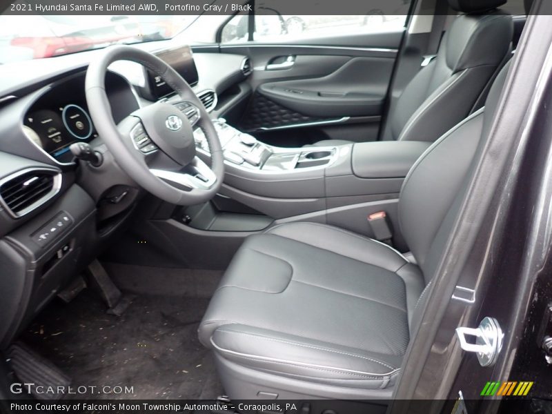 Portofino Gray / Black 2021 Hyundai Santa Fe Limited AWD