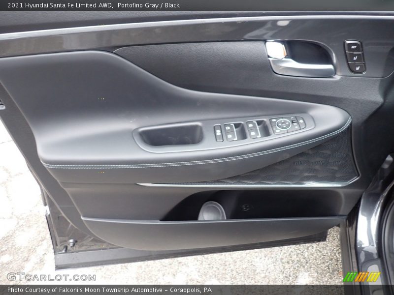 Portofino Gray / Black 2021 Hyundai Santa Fe Limited AWD