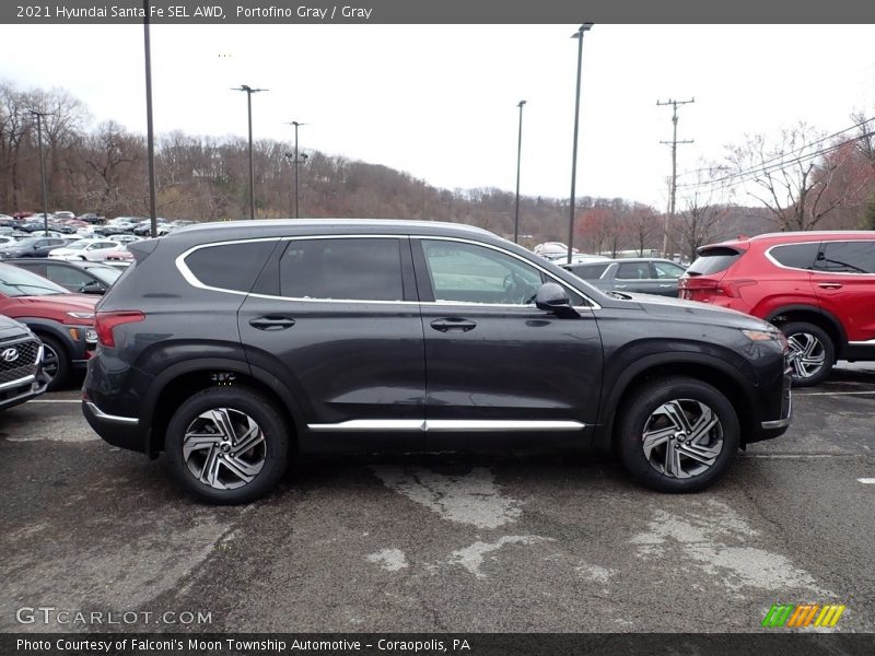 Portofino Gray / Gray 2021 Hyundai Santa Fe SEL AWD