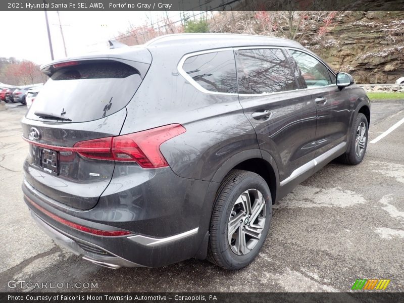 Portofino Gray / Gray 2021 Hyundai Santa Fe SEL AWD