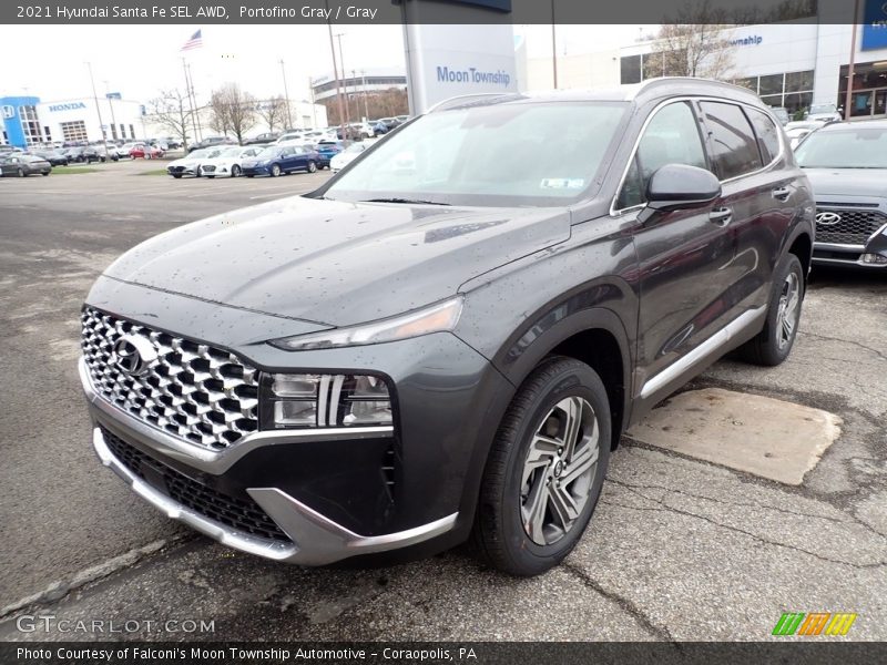Portofino Gray / Gray 2021 Hyundai Santa Fe SEL AWD