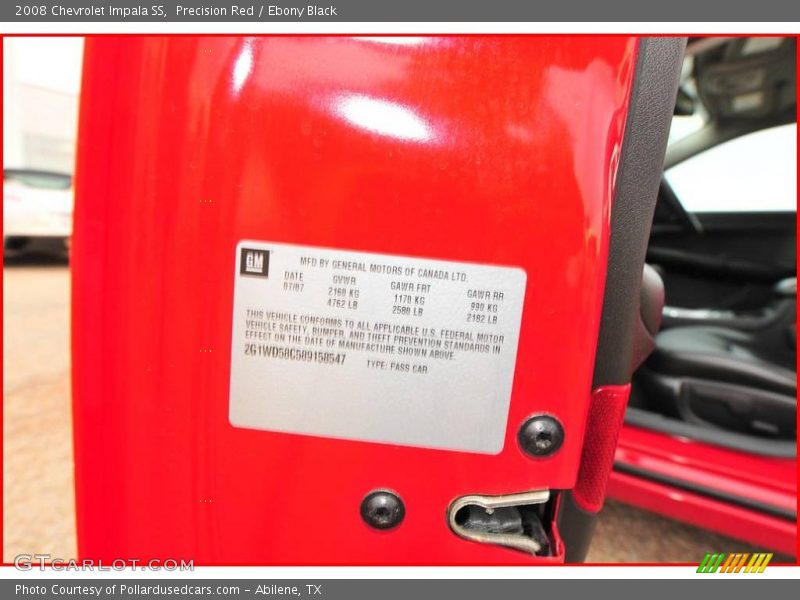 Precision Red / Ebony Black 2008 Chevrolet Impala SS