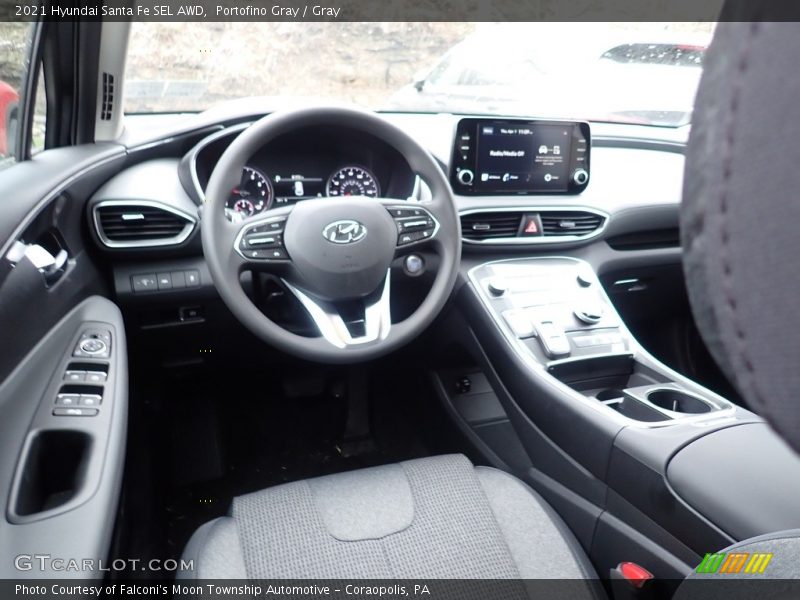 Portofino Gray / Gray 2021 Hyundai Santa Fe SEL AWD