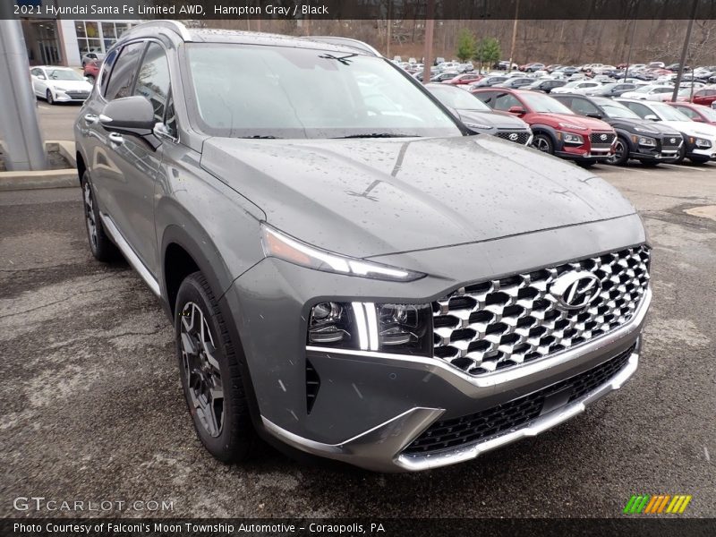 Hampton Gray / Black 2021 Hyundai Santa Fe Limited AWD