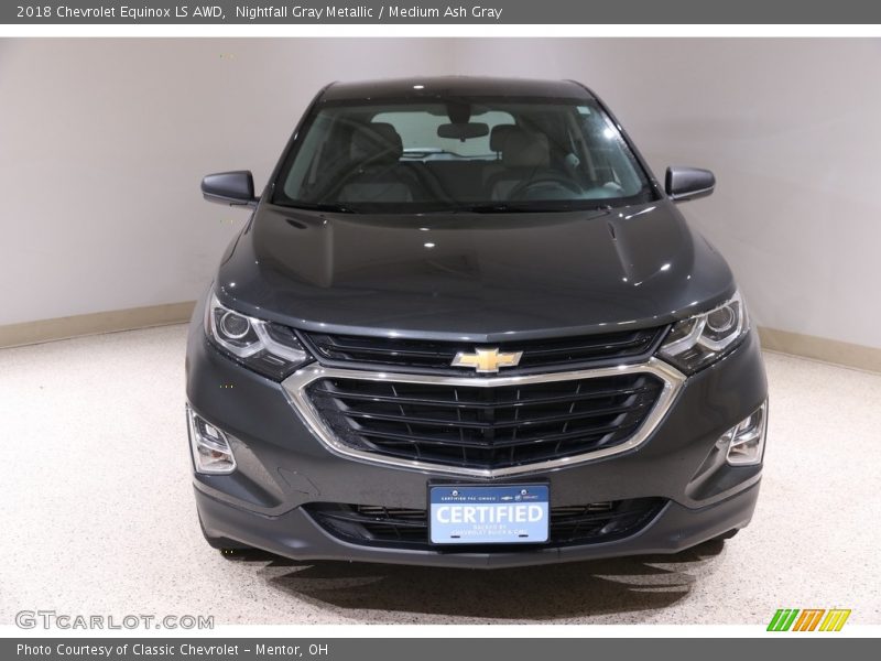 Nightfall Gray Metallic / Medium Ash Gray 2018 Chevrolet Equinox LS AWD