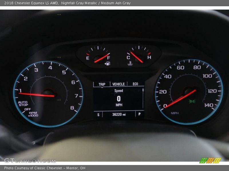 Nightfall Gray Metallic / Medium Ash Gray 2018 Chevrolet Equinox LS AWD