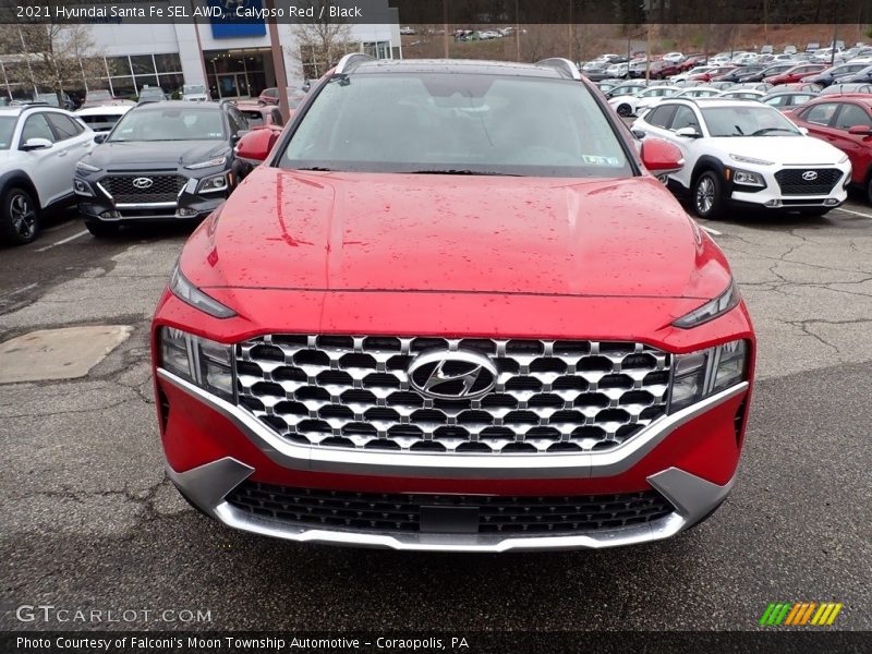 Calypso Red / Black 2021 Hyundai Santa Fe SEL AWD